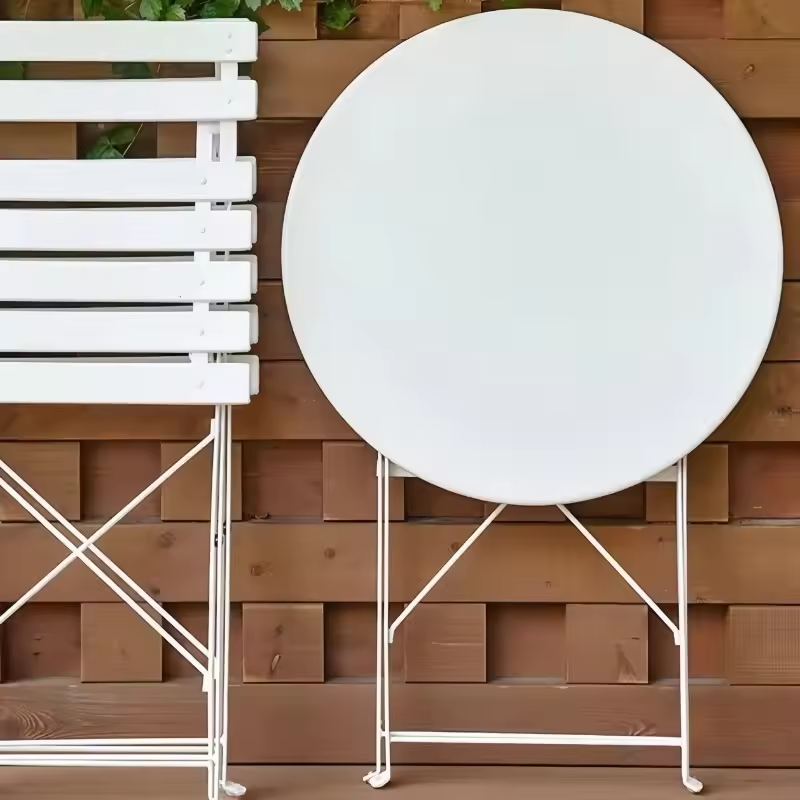 Space-Saving Style Foldable White Bistro Set for Cozy Spaces