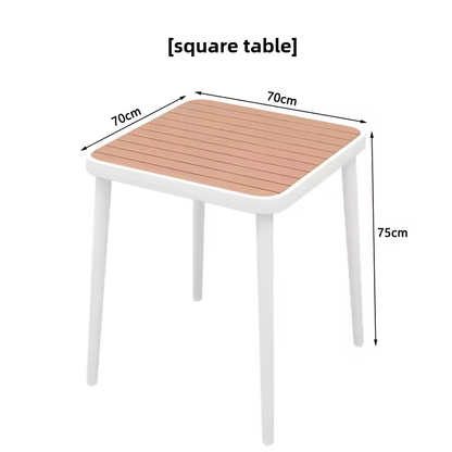 Elegant 3 Piece Balcony Set Durable Metal&Wood Cafe Table &Chairs