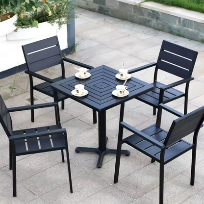 Modern Black Outdoor Dining Bistro Set - Durable Patio Furniture