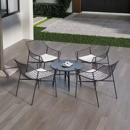 Luxury Metal Mesh Outdoor Furniture Set - Contemporary and Minimalist Design