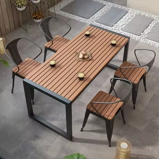 Modern 5-Piece Outdoor Dining Set - Stylish and Compact